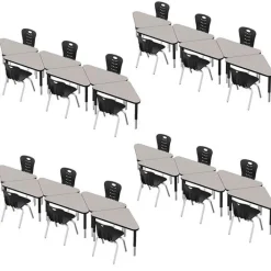 Tesco Classroom Set - 24 Triangle Synergy Student Desks and Stack Chairs^ Desk & Chair Packages|Classroom Desks & Chairs