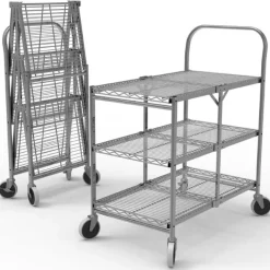 Luxor Collapsible Wire Utility Carts^ Mailroom & Sorters|Utility Carts
