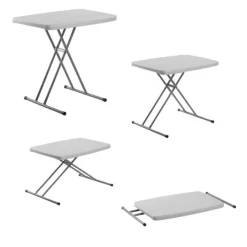 National Public Seating Commercialine Height Adjustable Personal Folding Table (20'' W x 30'' D)^ Folding