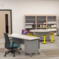 Mooreco Compass Dual Cabinet Teacher Desks^ Teacher Desks|Instructor Desks