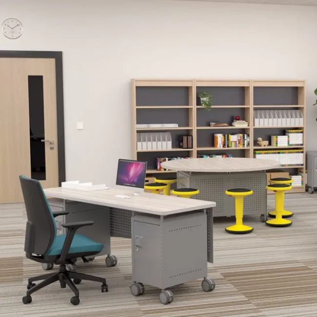 Mooreco Compass Dual Cabinet Teacher Desks^ Teacher Desks|Instructor Desks