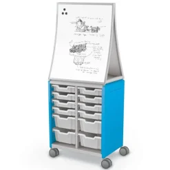 Mooreco Compass Tray Storage Cabinets w/ Ogee Easel^ Mobile Cabinets|Mobile Reversible Boards