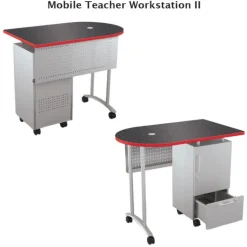 Mooreco Complete Classroom Package - Teacher Station + 34 Porcelain Dry Erase Shape Desks & Chairs^ Classroom Desks & Chairs|Complete Classrooms