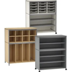 Smith System Constellate Low + Mid Cluster Classroom Storage Cabinets^ Art Supply Cabinets|Mobile Cabinets