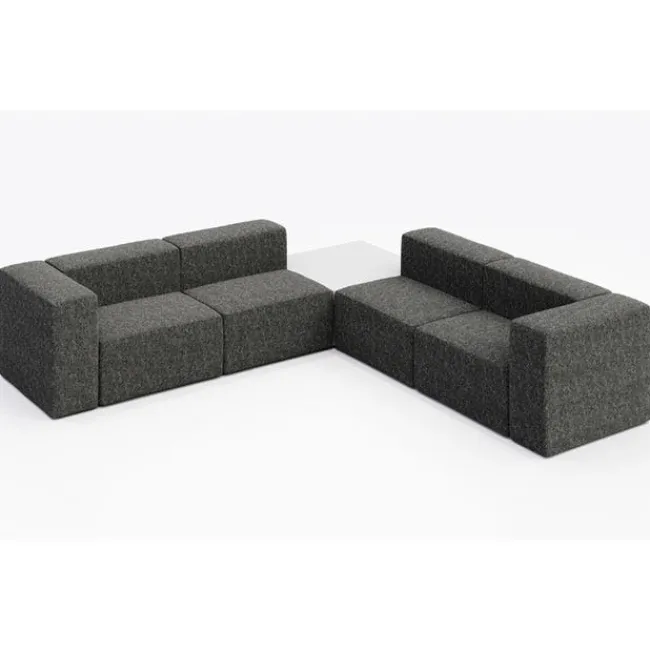 KFI Seating Conversa Collection 4-Seat Corner Sofa with Occasional Table^ Soft Seating & Lounge