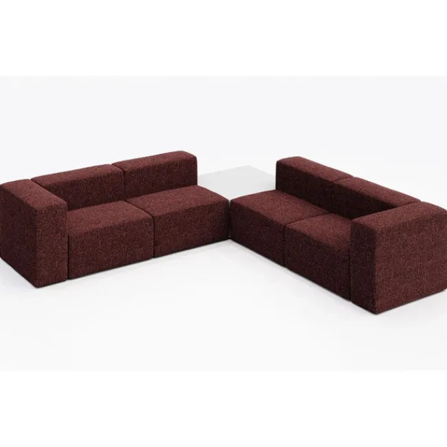 KFI Seating Conversa Collection 4-Seat Corner Sofa with Occasional Table^ Soft Seating & Lounge