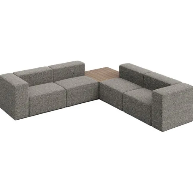 KFI Seating Conversa Collection 4-Seat Corner Sofa with Occasional Table^ Soft Seating & Lounge