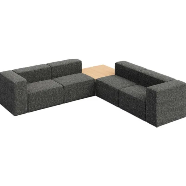 KFI Seating Conversa Collection 4-Seat Corner Sofa with Occasional Table^ Soft Seating & Lounge
