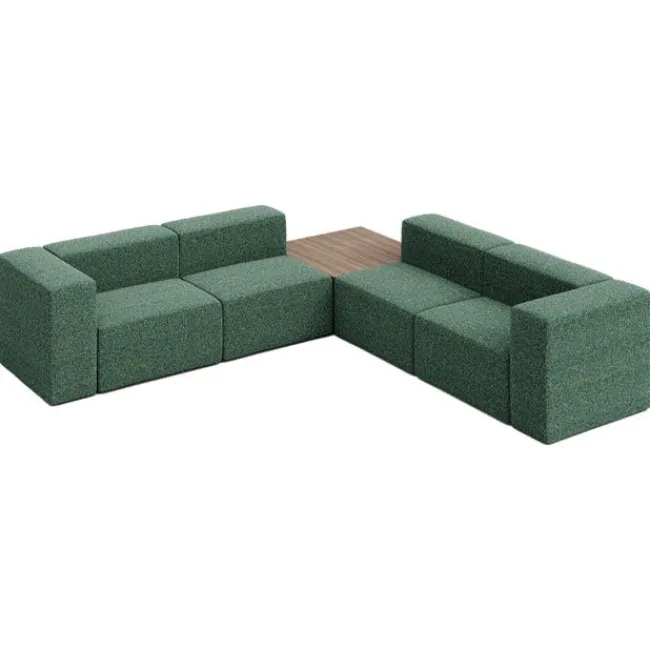 KFI Seating Conversa Collection 4-Seat Corner Sofa with Occasional Table^ Soft Seating & Lounge