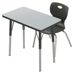Correll a Height Adjustable Collaborative Desk Package w/ 24 Rectangle Desks & 24 Chairs^ Desk & Chair Packages|Classroom Desks & Chairs