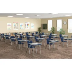 Correll a Height Adjustable Collaborative Desk Package w/ 24 Rectangle Desks & 24 Chairs^ Desk & Chair Packages|Classroom Desks & Chairs
