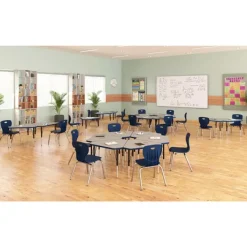 Correll a Height Adjustable Collaborative Desk Package w/ 6 Diamond Desks & 6 Chairs^ Desk & Chair Packages|Classroom Desks & Chairs