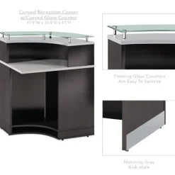 OfficeSource Cosmo Collection Curved Reception Typical (3-Unit)^ Reception Desks