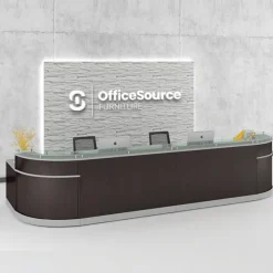 OfficeSource Cosmo Collection Curved Reception Typical (2-Unit)^ Reception Desks