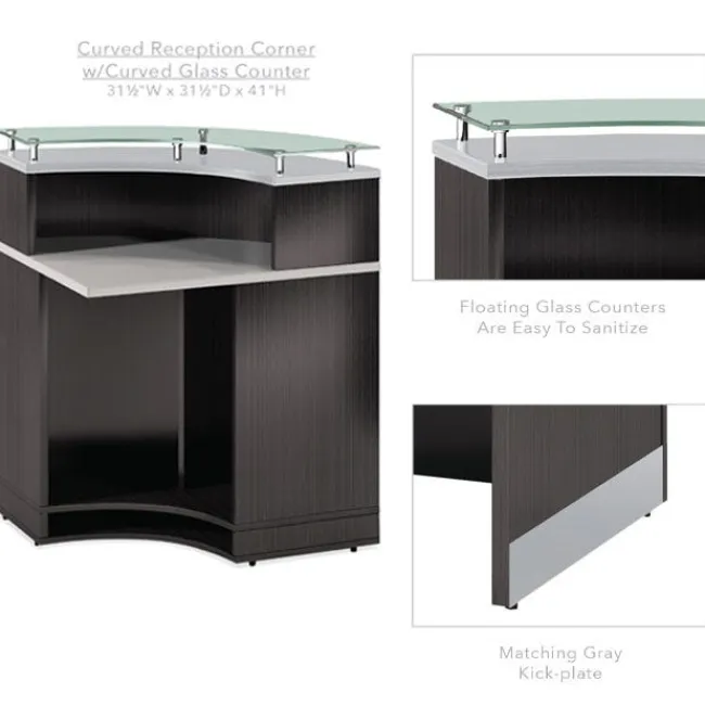 OfficeSource Cosmo Collection Curved Reception Typical (2-Unit)^ Reception Desks