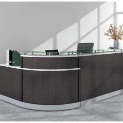 OfficeSource Cosmo Collection Curved Reception Typical (1-Unit)^ Reception Desks