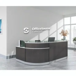 OfficeSource Cosmo Collection Curved Reception Typical (1-Unit)^ Reception Desks