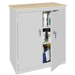 Steel Cabinets USA Counter Height Storage Cabinet with Laminate Top^ Counter-Height Storage