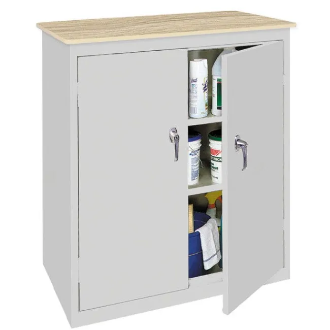 Steel Cabinets USA Counter Height Storage Cabinet with Laminate Top^ Counter-Height Storage