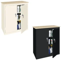 Steel Cabinets USA Counter Height Storage Cabinet with Laminate Top^ Counter-Height Storage