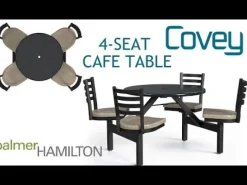 Palmer Hamilton Covey 4-Seat Indoor Tables^ Cafe Table & Chair Sets|Cafeteria Booths