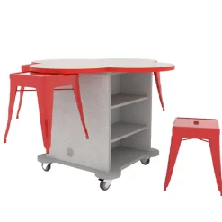 CEF Creation Cube Storage Work Tables with Stools^ Makerspace Stem Packages