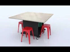 CEF Creation Cube Storage Work Tables with Stools^ Makerspace Stem Packages