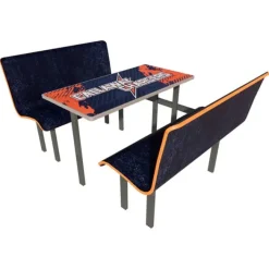 AmTab Customizable Booth Seating Cafeteria Table Unit (48'' W x 72'' L)^ New- Custom Logo Cafeteria Tables