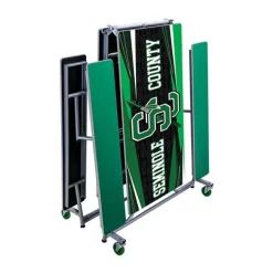 AmTab Customizable Mobile Bench Cafeteria Table (12' L)^ New- Custom Logo Cafeteria Tables