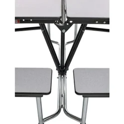 AmTab Customizable Mobile Bench Cafeteria Table (10' L)^ New- Custom Logo Cafeteria Tables