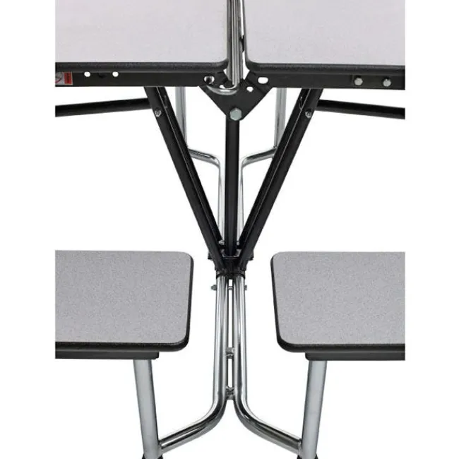 AmTab Customizable Mobile Bench Cafeteria Table (8' L)^ New- Custom Logo Cafeteria Tables