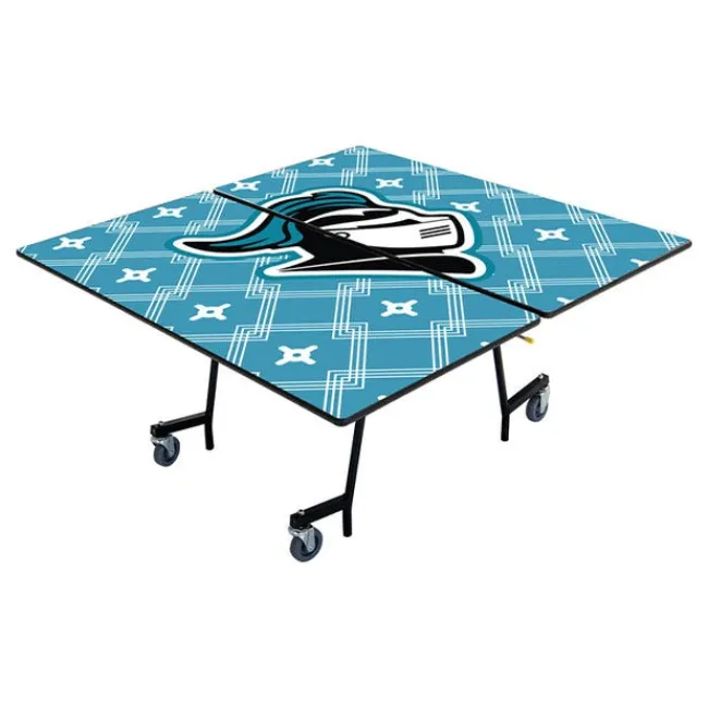 AmTab Customizable Mobile Cafeteria Table - 48'' Square^ New- Custom Logo Cafeteria Tables