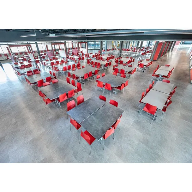 AmTab Customizable Mobile Cafeteria Table - 48'' Square^ New- Custom Logo Cafeteria Tables