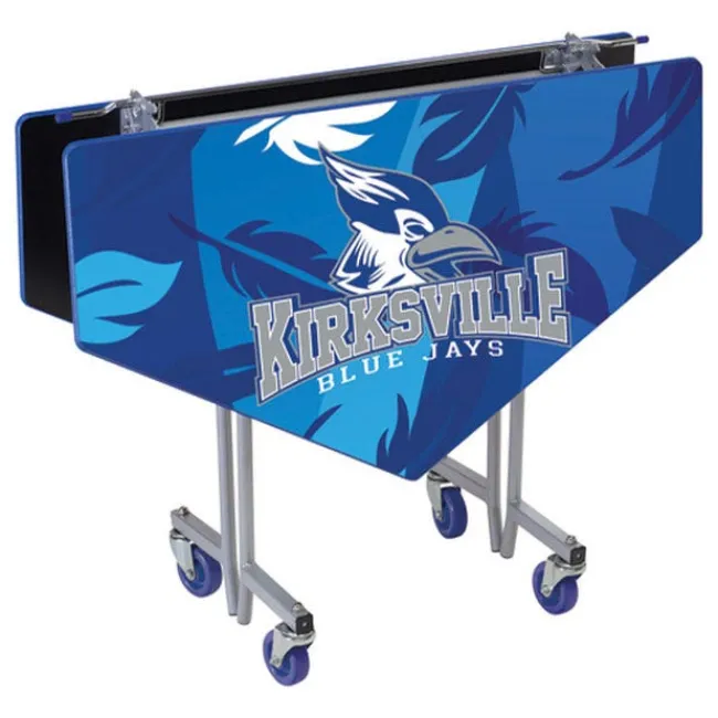 AmTab Customizable Mobile Cafeteria Table - 48'' Hexagonal^ New- Custom Logo Cafeteria Tables