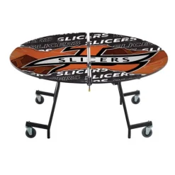 AmTab Customizable Mobile Cafeteria Table - 72'' Oval^ New- Custom Logo Cafeteria Tables