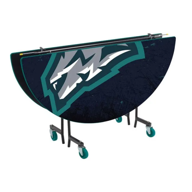 AmTab Customizable Mobile Cafeteria Table - 72'' Oval^ New- Custom Logo Cafeteria Tables