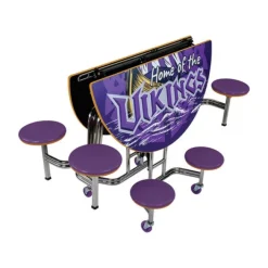 AmTab Customizable Mobile Cafeteria Table with Stools (60
