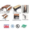 AmTab Customizable Mobile Cafeteria Convertible Bench Table - (8' L)^ New- Custom Logo Cafeteria Tables