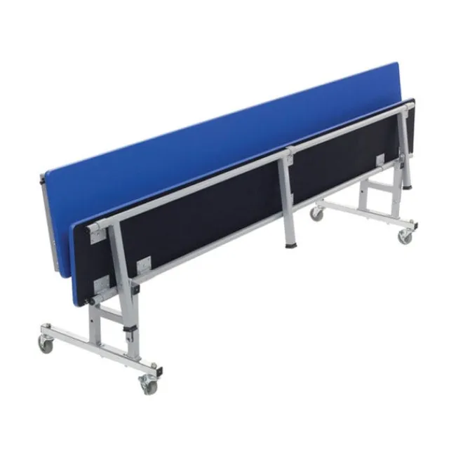 AmTab Customizable Mobile Cafeteria Convertible Bench Table - (8' L)^ New- Custom Logo Cafeteria Tables