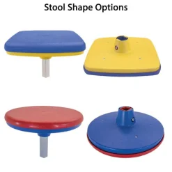 AmTab Customizable Mobile Stool Cafeteria Table - 16 Stools (12' L)^ New- Custom Logo Cafeteria Tables