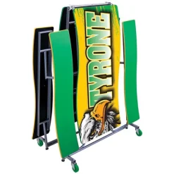 AmTab Customizable Ocean Wave Top Mobile Bench Cafeteria Table (10' L)^ New- Custom Logo Cafeteria Tables