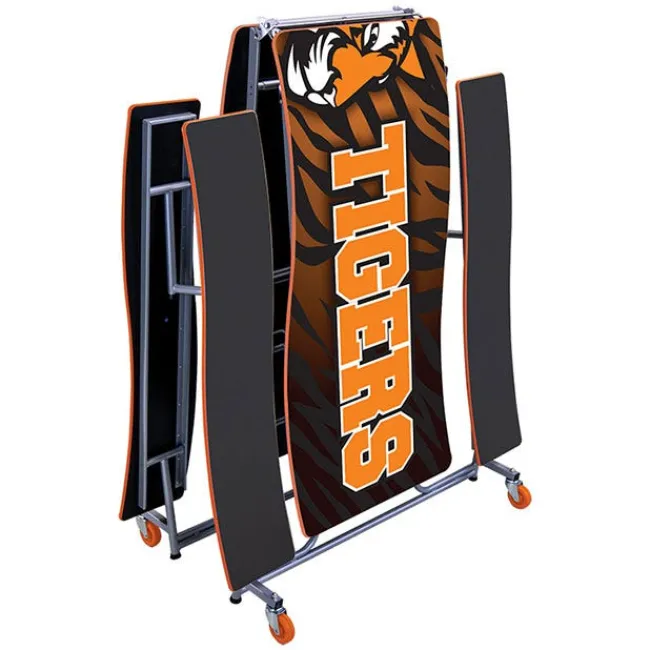 AmTab Customizable Ocean Wave Top Mobile Bench Cafeteria Table (10' L)^ New- Custom Logo Cafeteria Tables
