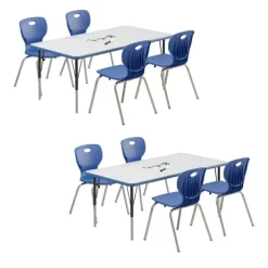 Correll Deluxe Dry Erase Activity Table & Classic Student Chair Packages (30