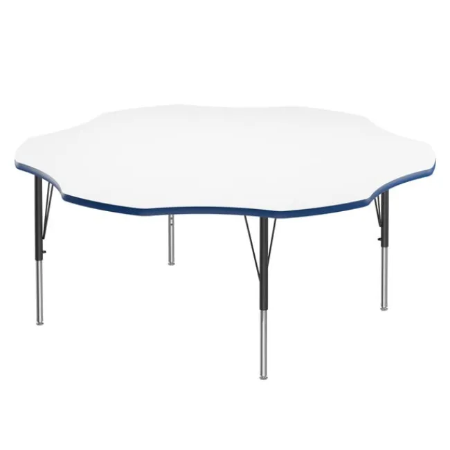 Correll Deluxe Dry Erase Activity Table & Classic Student Chair Packages (60" Flower - 1 Table & 6 Chairs)^ Activity Tables & Chairs|Activity Table & Chair Packages