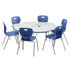 Correll Deluxe Dry Erase Activity Table & Classic Student Chair Packages (60