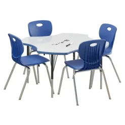 Correll Deluxe Dry Erase Activity Table & Classic Student Chair Packages (48