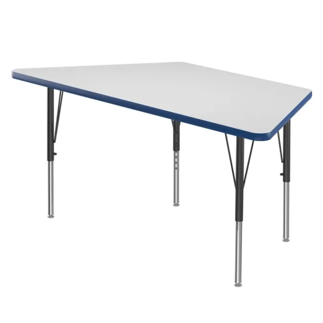Correll Deluxe Dry Erase Activity Table & Classic Student Chair Packages (30" x 60" Trapezoid - 4 Tables & 12 Chairs)^ Activity Tables & Chairs|Activity Table & Chair Packages