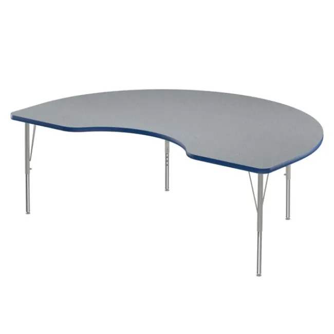 Correll Deluxe HPL Activity Table & Classroom Student Chair Package (48" x 72" Kidney - 1 Table & 6 Chairs)^ Activity Tables & Chairs|Activity Table & Chair Packages