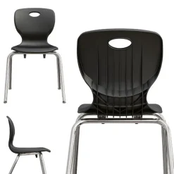Correll Deluxe HPL Height Adjustable Collaborative Desk Package w/ 8 Rectangle Desks & 8 Chairs^ Desk & Chair Packages|Classroom Desks & Chairs