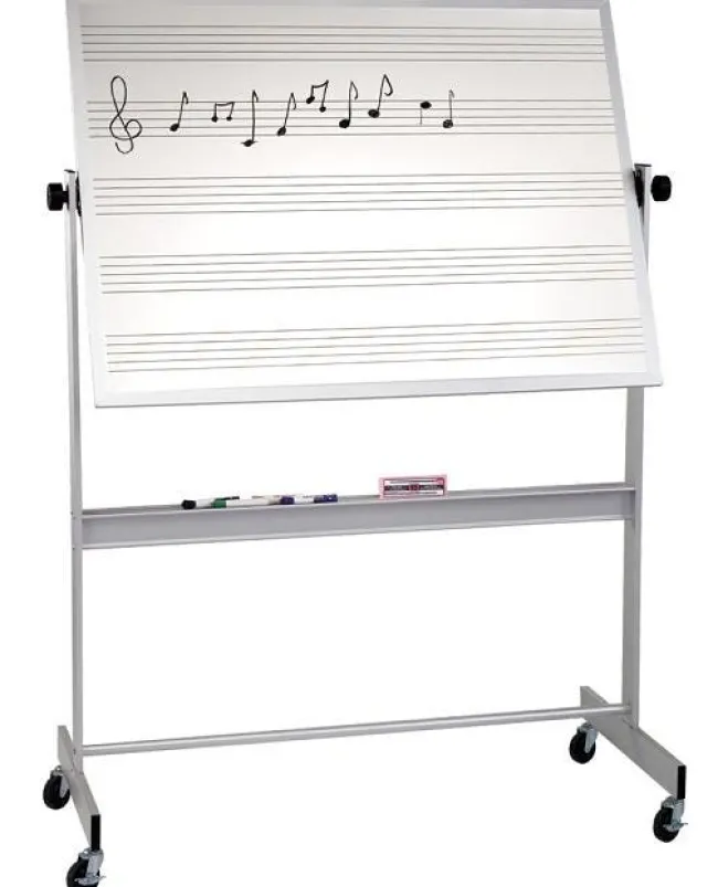 Best-Rite Deluxe Reversible White Board with Music Lines^ Combination Boards|Mobile Reversible Boards